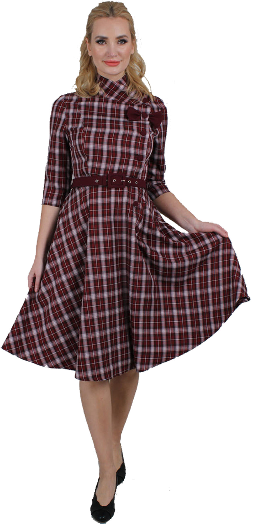 Voodoo_Vixen_ROMMANA_Vintage_BUTTON_Schleife_Bow_Retro_SWING_DRESS_Kleid_killer_kirsche