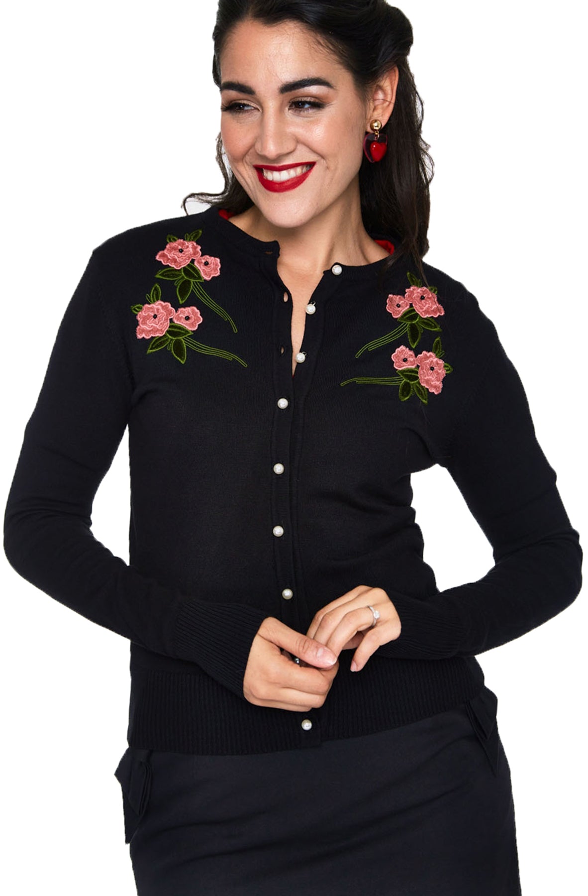 Voodoo_Vixen_SABRINA_Perlen_VELVET_FLOWERS_Langarm_CARDIGAN_Stickjacke_killer_kirsche_1