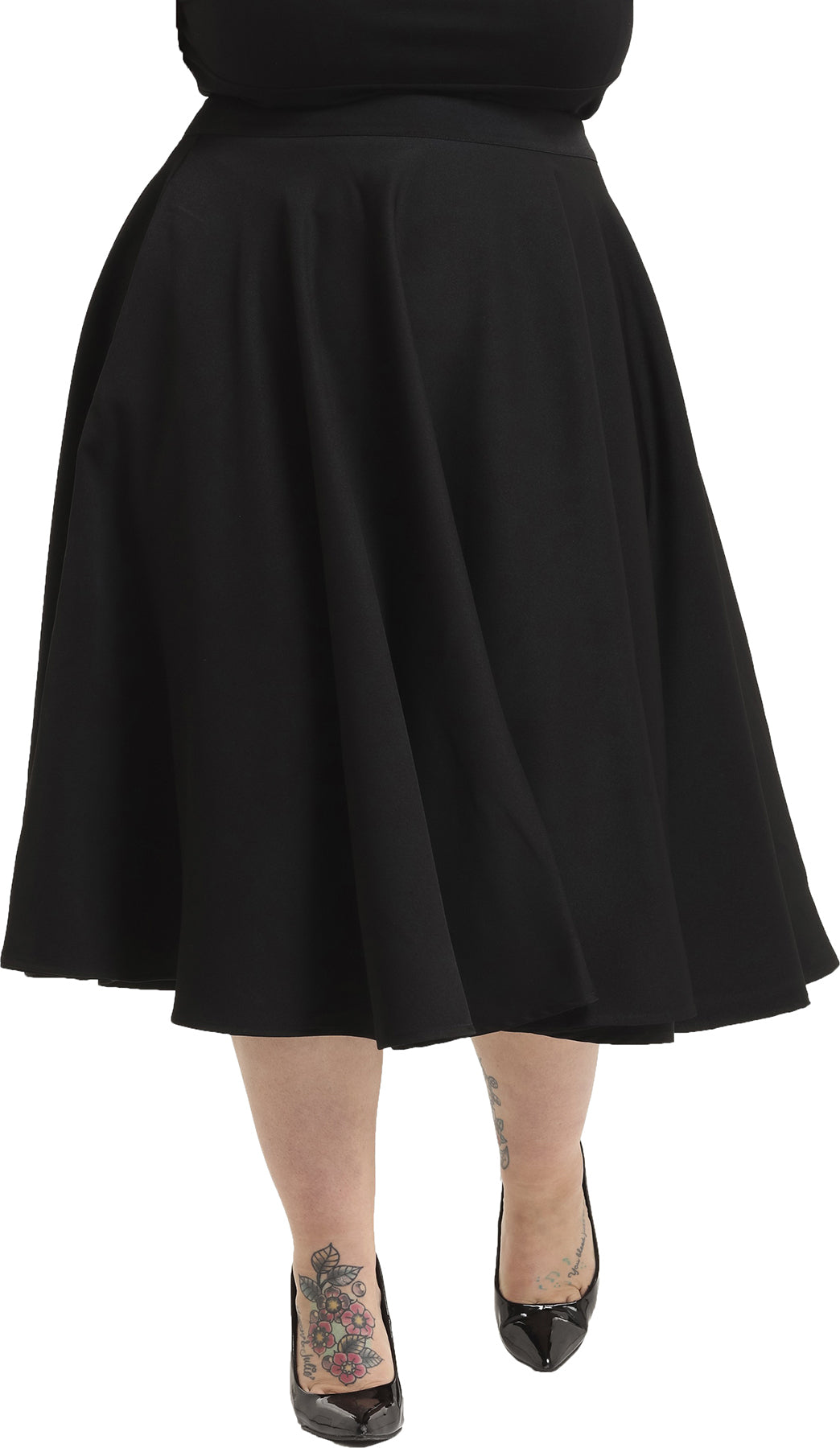 Voodoo_Vixen_SANDY_Vintage_PLAIN_Uni_BASIC_Tellerrock_SWING_SKIRT_Plus_Size_Killer_Kirsche-1