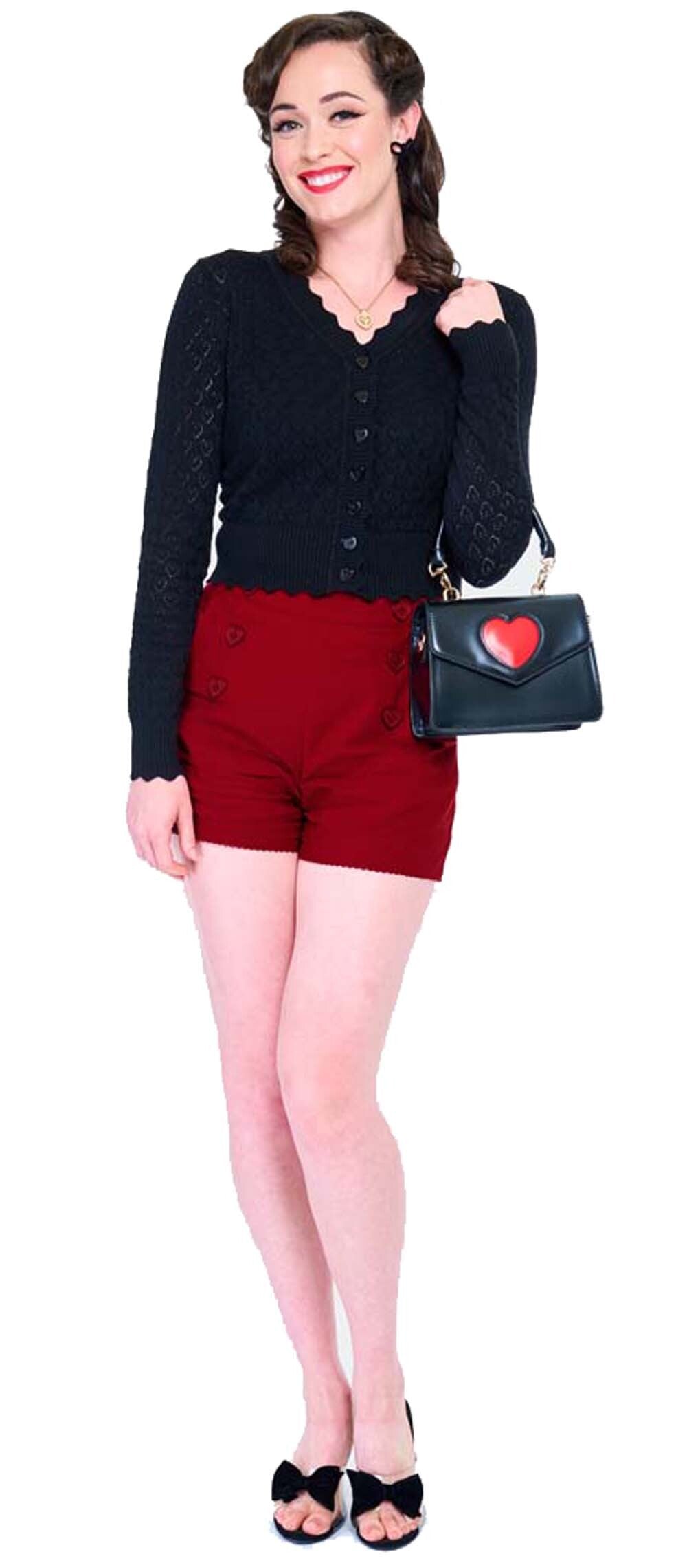 Voodoo_Vixen_SCALLOP_EDGE_HEART_V-Neck_Lochmuster_Vintage_CARDIGAN_Stickjacke_-_Schwarz-3