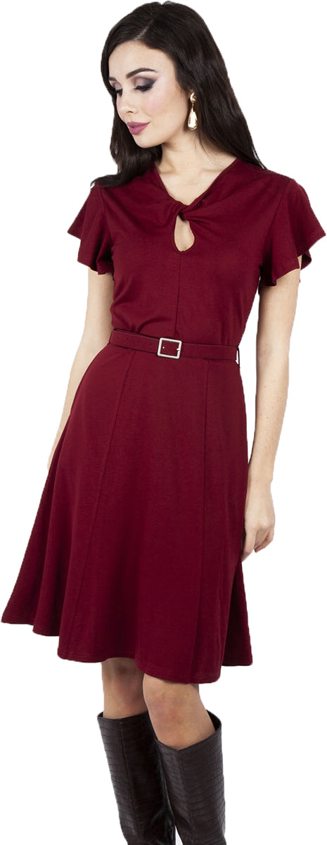 Voodoo_Vixen_SHARON_Vintage_PEEPHOLE_Twist_Kurzarm_KLEID_Dress-2