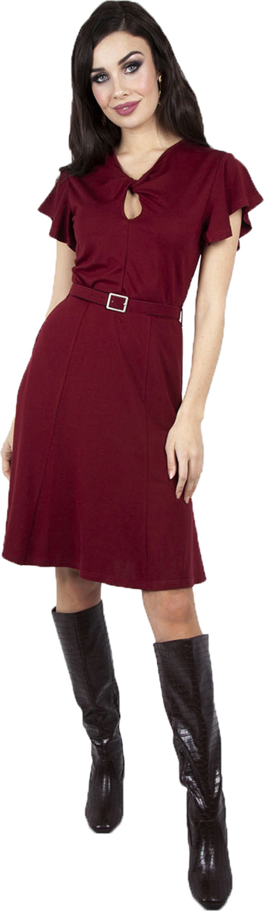 Voodoo_Vixen_SHARON_Vintage_PEEPHOLE_Twist_Kurzarm_KLEID_Dress_killer_kirsche9IYjzicrpN1wX