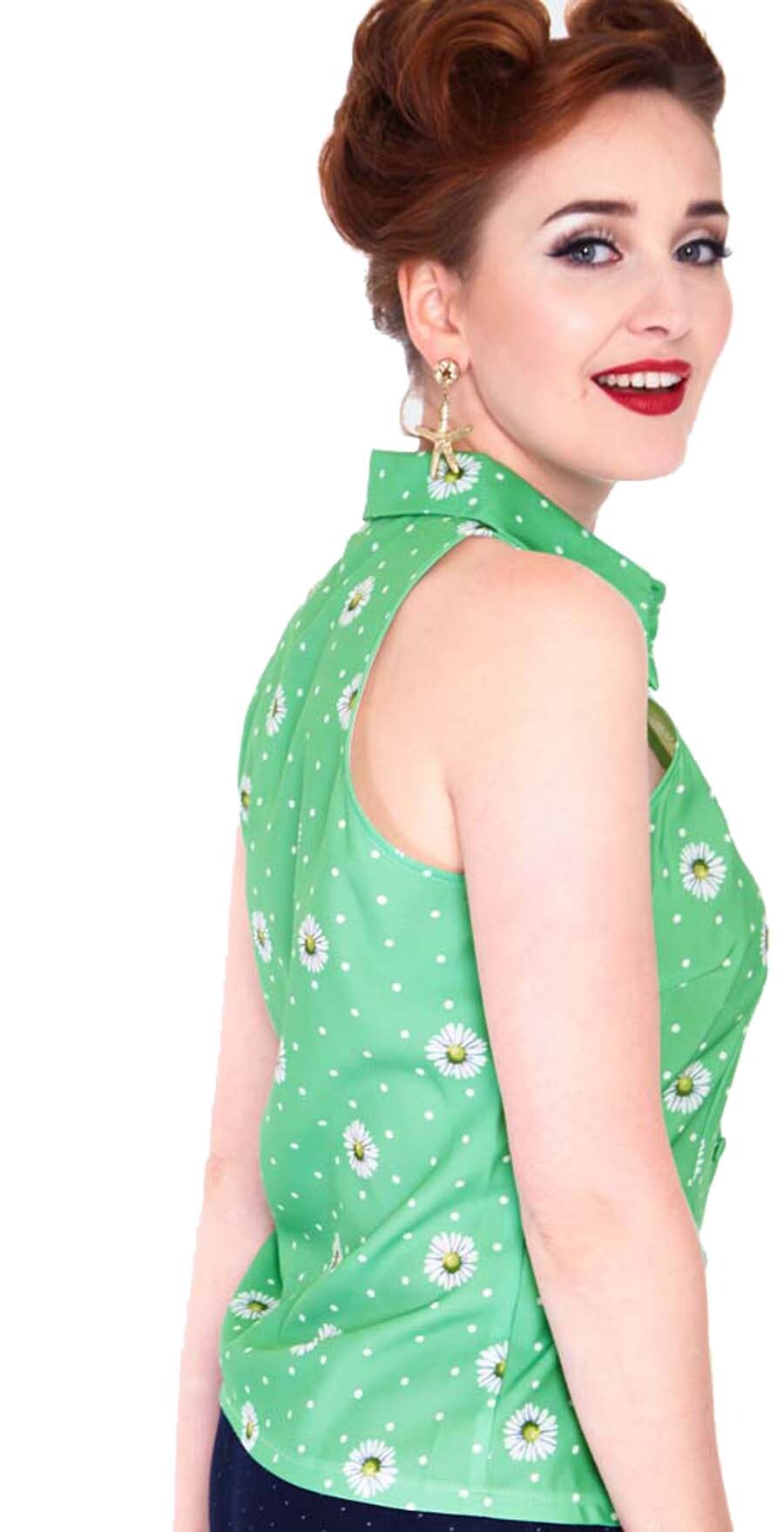 Voodoo_Vixen_VINTAGE_DAISY_Retro_Punkte_POLKA_DOT_Floral_BLOUSE_Bluse_-_Hellgruen-5