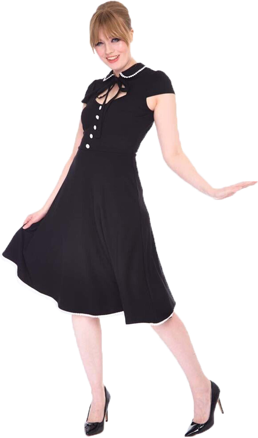 Voodoo_Vixen_WHITE_TRIM_Retro_TWO-TONE_Collar_Kurzarm_A-LINIE_DRESS_Kleid_Killer_Kirsche-1