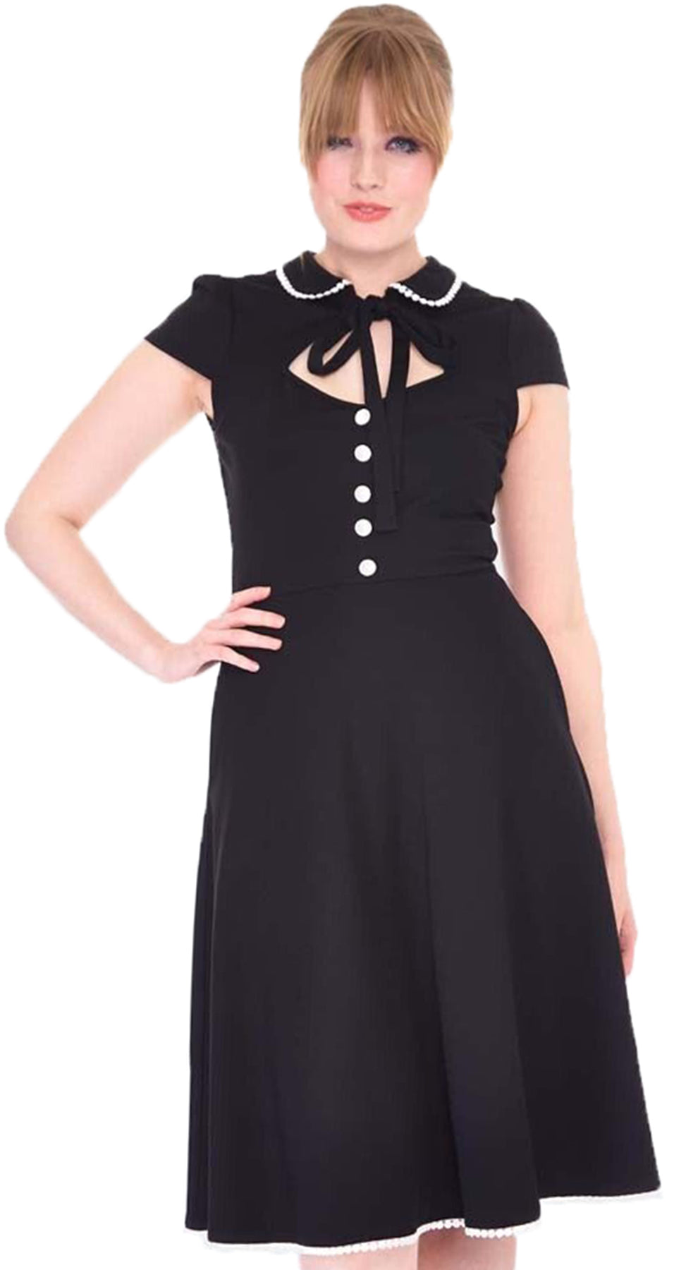Voodoo_Vixen_WHITE_TRIM_Retro_TWO-TONE_Collar_Kurzarm_A-LINIE_DRESS_Kleid_Killer_Kirsche-2