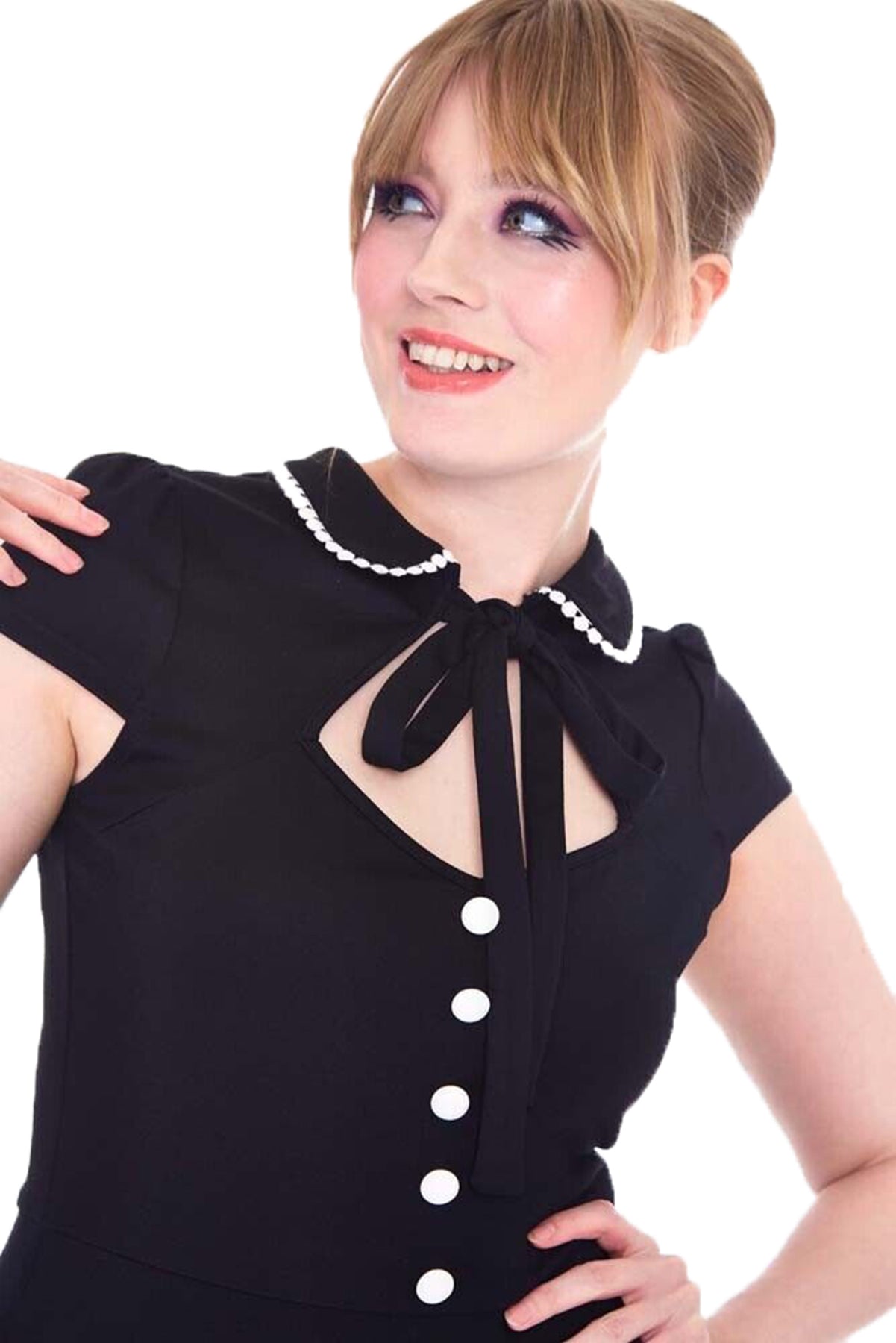 Voodoo_Vixen_WHITE_TRIM_Retro_TWO-TONE_Collar_Kurzarm_A-LINIE_DRESS_Kleid_Killer_Kirsche-3
