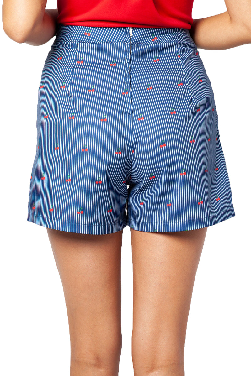 Voodoo_Vixen_ZOEY_Vintage_CHERRY_STRIPE_High_Waisted_SHORTS_Hose-3
