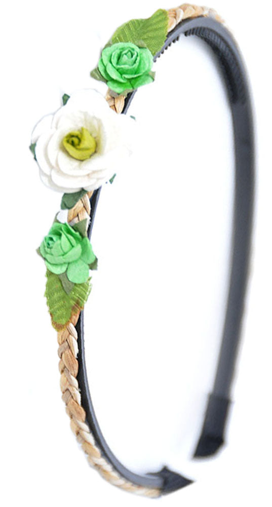 WHITE_-_GREEN_FLOWER_Blueten_ROSEN_Tiki_Haarreif