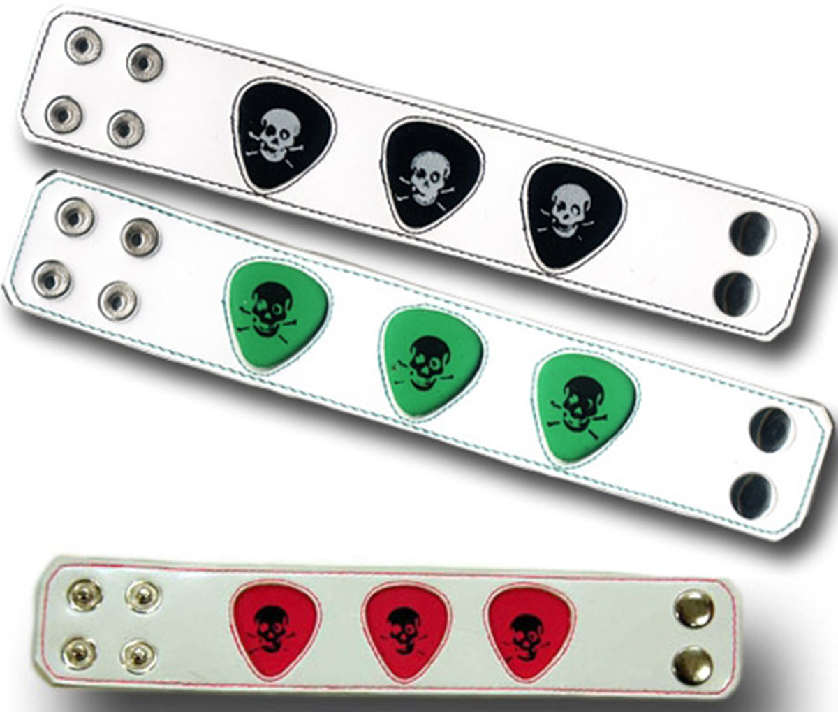Weisser_GUITAR_PICK_Skull_-_Armband_killer_kirsche