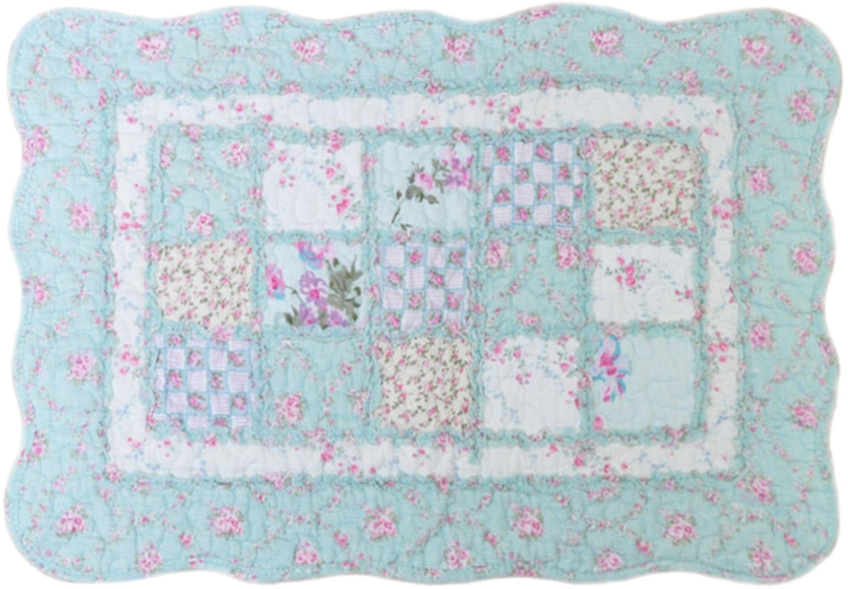 Wunderschoenes_PATCHWORK_Bluemchen_Platzset_Deckchen_-_Mintgruen_killer_kirsche